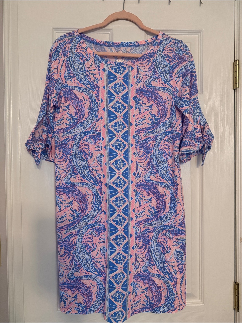 Lilly Pulitzer Pink & Blue Paisley-Panel Midi Dress